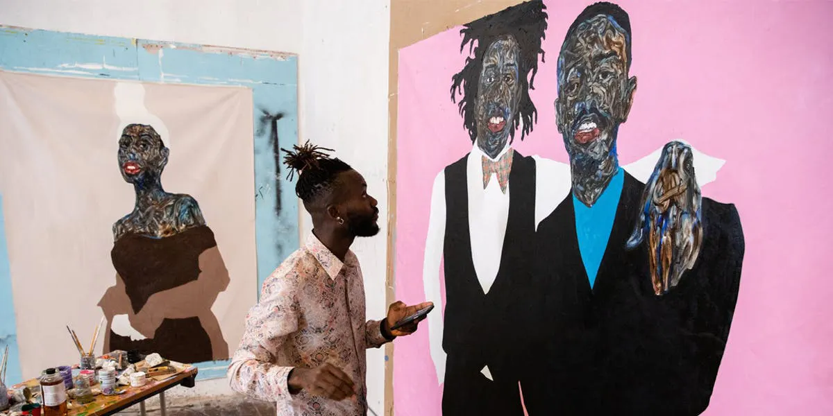 Amoako Boafo in seinem Studio | Foto: © Francis Kokoroko / Courtesy: Dior