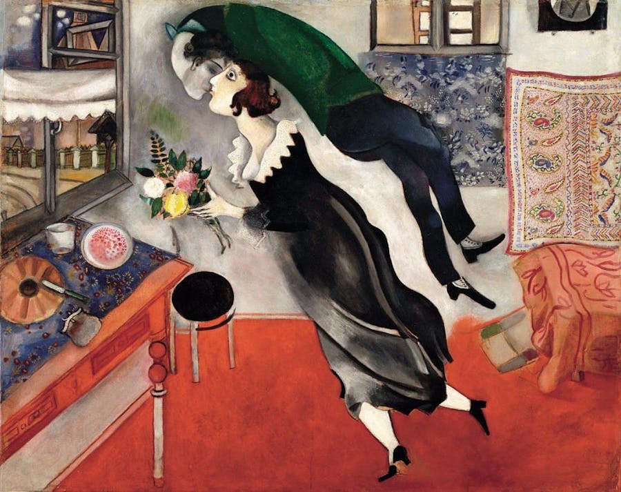 Marc Chagall, L'anniversaire, 1915, 80,6 x 99,7 cm, The Museum of Modern Art, New York, Acquired through the Lillie P. Bliss Bequest, 275.1949 © 2018. Digital image, The Museum of Modern Art, NewYork/Scala, Florence © Marc Chagall, Vegap, Bilbao 2018
