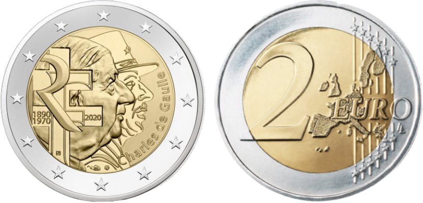 France 2020 - 2 Euro Commémorative - Anniversaire Charles de Gaulle