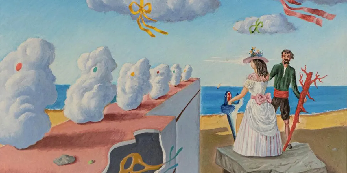 Àngel Planells Cruañas (1901-1989), Festa major de núvols, 1983, huile sur toile. Photo © Lamas Bolaño
