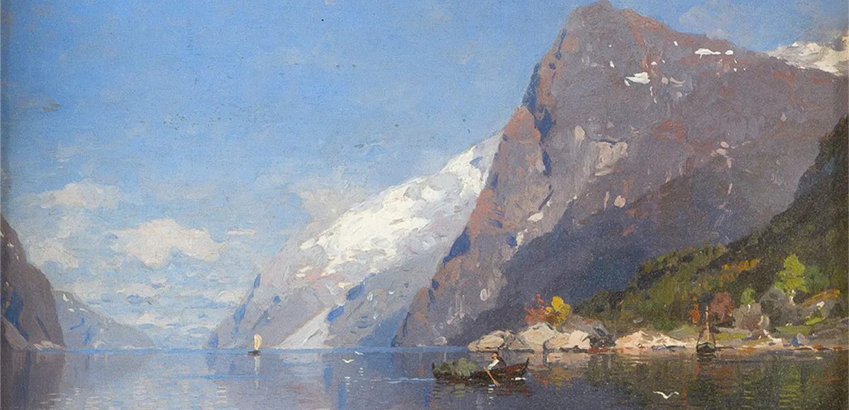 Anton Georg Rasmussen (1842-1914), Sommer am Fjord, Öl/Holz, signiert | Foto: © Deutsch Auctioneers (Detail)