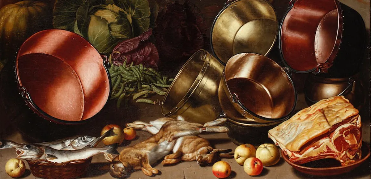 FLORIS GERRITSZ. VAN SCHOOTEN. Bodegón. Óleo sobre lienzo (c. 1620–30). Imagen vía: © The Fitzwilliam Museum, Cambridge