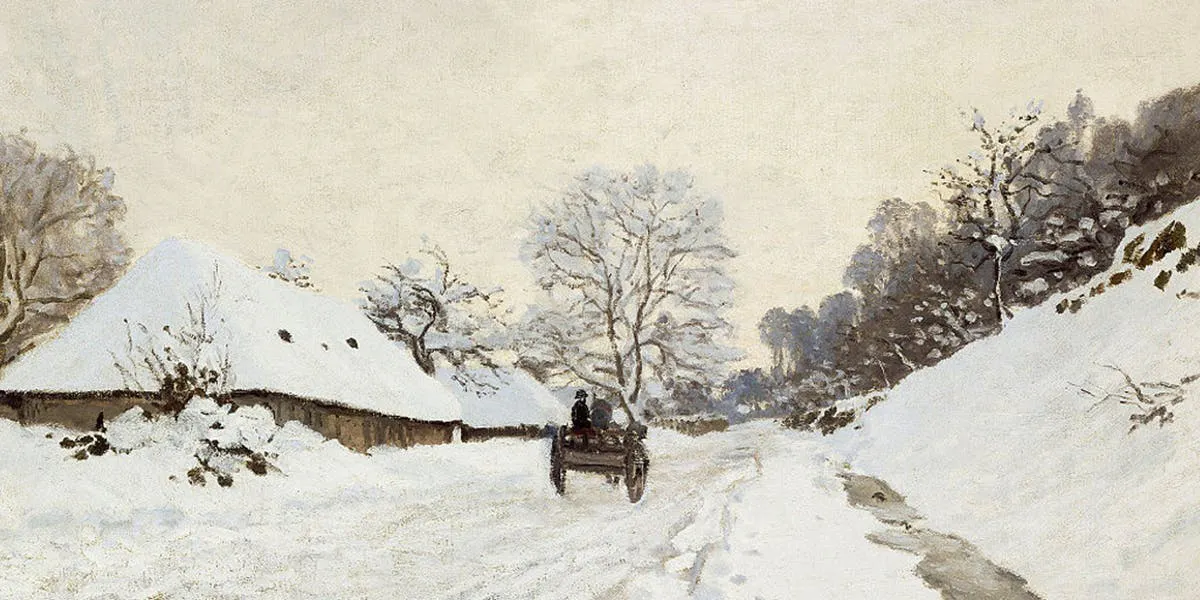 Claude Monet, La charrette. Route sous la neige à Honfleur (détail), vers 1867, Musée d'Orsay, Paris, image CCØ

