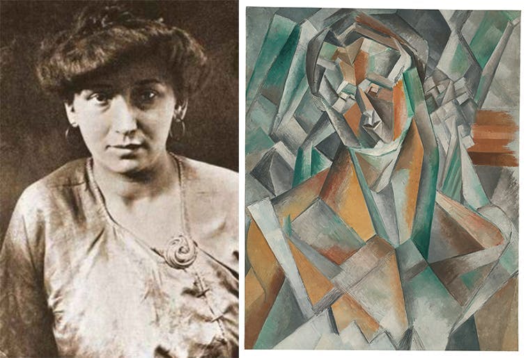 Gauche : Fernande Olivier 1906, image CCØ / Droite : Pablo Picasso, Femme Assise, 1909, image © Sotheby's
