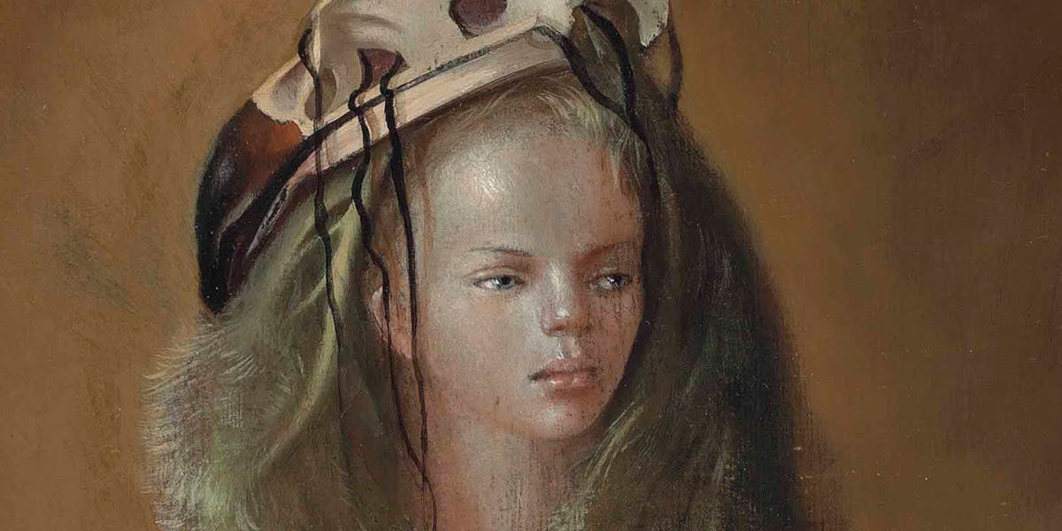 Leonor Fini, Portrait de femme aux feuilles d'acanthe, 1946, huile sur toile, image © Christie's