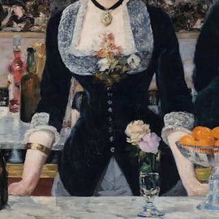 Édouard Manet, 'Un Bar aux Folies-Bergère', 1882, olja på duk. Foto public domain (detalj)