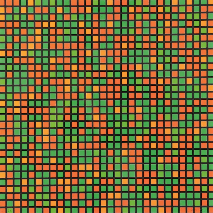François Morellet, Chartres Vert Orange, 1973l. Image © Incanto casa d'aste