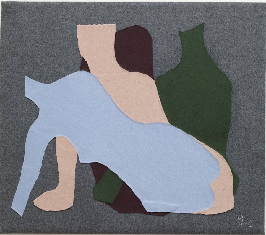 Daniel Silver, Dance 4 (small), 2018. Wool, cashmere, steel, 69 x 78 cm