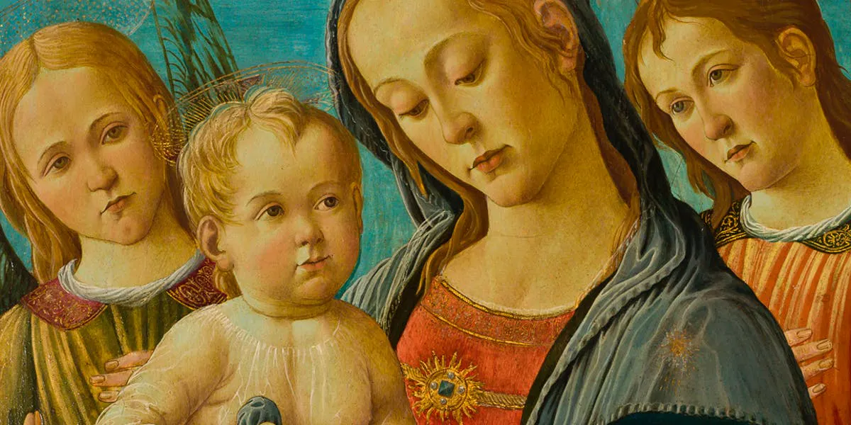 Jacopo di Arcangelo dit del Sellaio, Vierge à l’enfant, Jean le Baptiste et deux anges, 1480-1485 Fondation Francesco Federico Cerruti pour la collection du musée d’art contemporain Château de Rivoli, photo © Alessandro Fiamingo / Château de Rivoli
