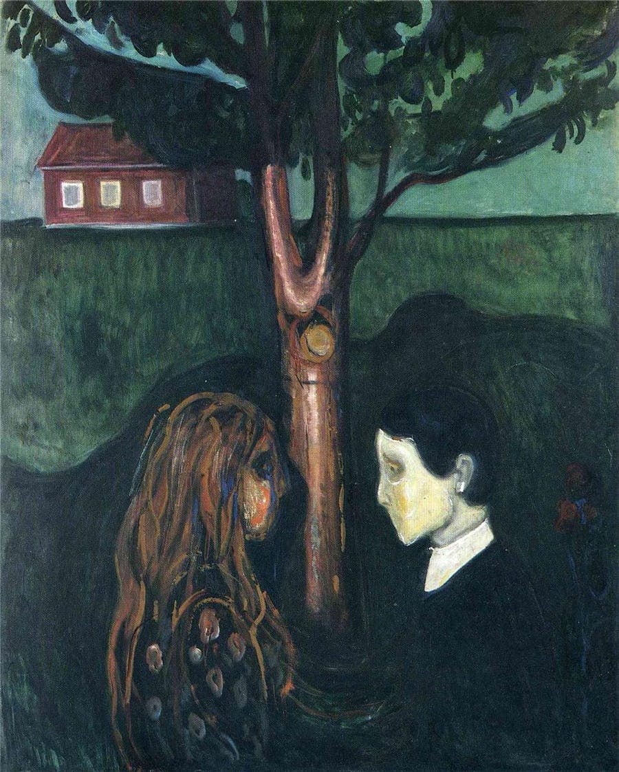 Edvard Munch (1863–1944), Eye in Eye, 1899-1900, oil on canvas, Munch Museum. Public domain image
