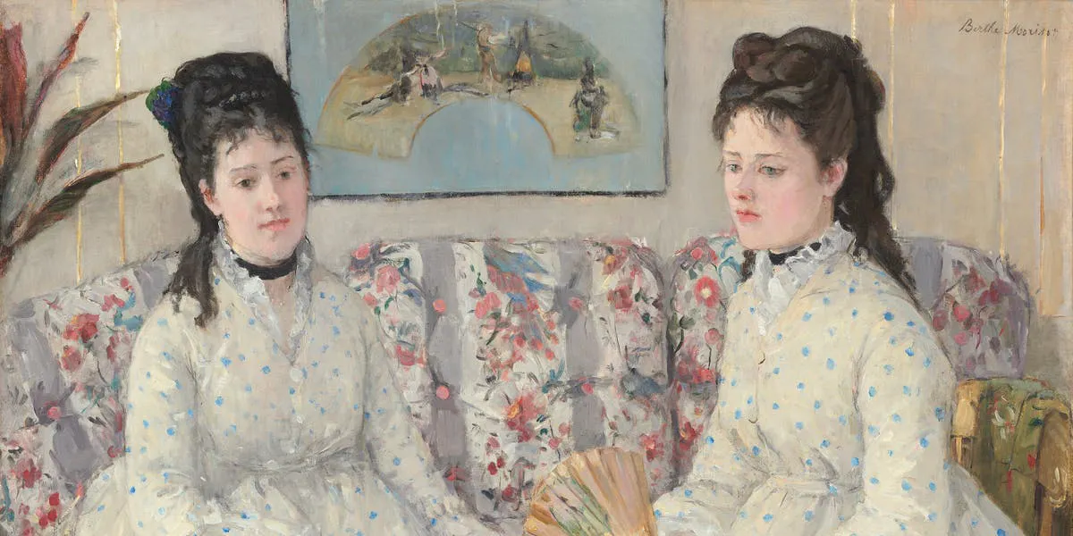 Berthe Morisot, Deux soeurs sur un canapé, 1869, National Gallery of Art, Washington D.C. | Foto via Wikipedia (Detail)