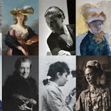 Top row (left to right): Coco Chanel, Photo: Phillips; Louis Mailou Jones, Photo: Wiki Commons; Élisabeth Louise Vigée Le Brun, ‘Self Portrait in a Straw Hat’, Photo: Wiki Commons; Suzanne Belperron, Photo: Photo: Horst P. Horst/Condé Nast via Getty Images; Mary Cassatt, ‘Self-Portrait’, Photo: Wiki Commons; Diane Arbus, Photo: Roz Kelly/Michael Ochs VIA Archives/Getty Images. Bottom row (left to right): Gertrude Stein, Photo: Sotheby’s; Marina Abramović, ‘Cleaning the Floor’, Photo: Phillips; Robert Mapplethorpe, ‘Louise Bourgeois, Photo: Sotheby’s; Camille Claudel, Photo: Wiki Commons; Bernice Kolko, ‘Ten photographs of Frida Kahlo’, Photo: SWANN Auction Galleries via Barnebys Price Bank; Faith Ringgold, Photo: Anthony Barboza via Getty Images. 