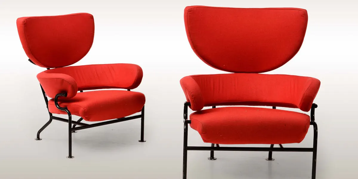 Franco Albini und Franca Helg, Paar Sessel Modell "PL19", lackiertes Metall, Stoffbezüge, Poggi, Italien, 1959 | Foto: © Cambi (Detail)