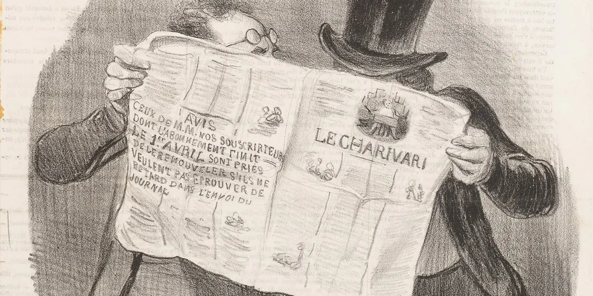 Honoré Daumier, Le Charivari, 1840. Immagine di pubblico dominio (dettagli)