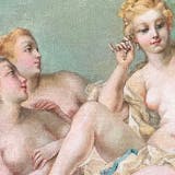 Paul Baudry (1828-1886), Venus and Cupid, signed, oil on canvas, 50 x 81 x 2 cm. Image © Catawiki (detail)
