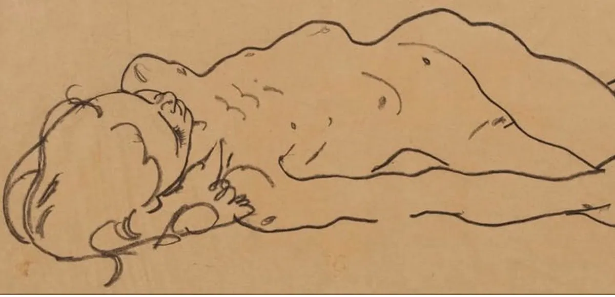 Egon Schiele, "Reclining nude girl", 1918. Foto: Galerie St. Etienne