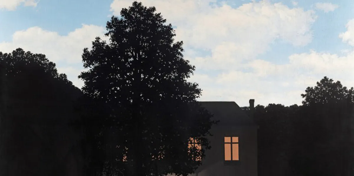 René Magritte (1898-1967), L'Empire des lumières, 1961, olio su tela, 114,5 x 146 cm, Collezione Gillion Crowet. Foto © Sotheby's (dettaglio)