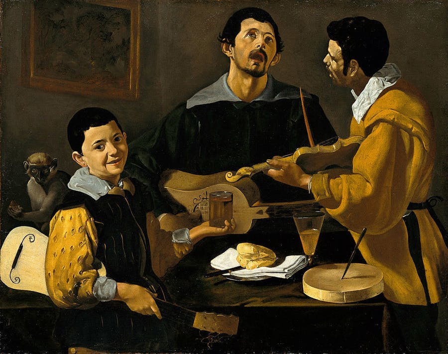 Diego Velázquez, The Three Musicians, 1618, Gemäldegalerie, Berlin. Image public domain
