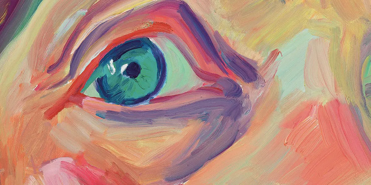 Maria Lassnig, 'Untitled (Eye)', olja på duk, signerad. Foto: © Dorotheum (detail)
