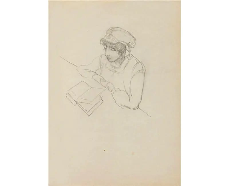 Wassily Kandinsky (1866-1944), Portrait of Nina Kandinsky, 1917, pencil/paper, 27 x 20.5 cm, Musée National d'Art Moderne, Center Georges Pompidou, Paris. Public domain image
