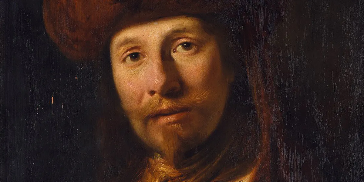 Cornelis Bisschop, Portrait d’homme au turban (détail), panneau, agrandi sur deux cotés, image © HMVC