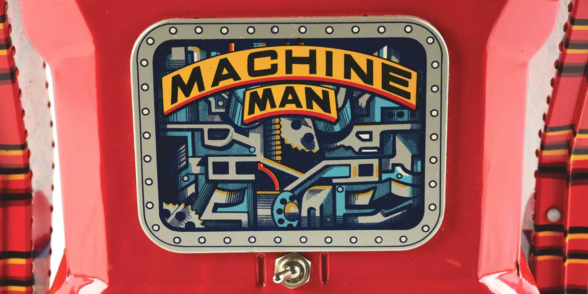 Détail du robot Giant Machine Man par Masudaya, 1960, image © Morphy Auctions