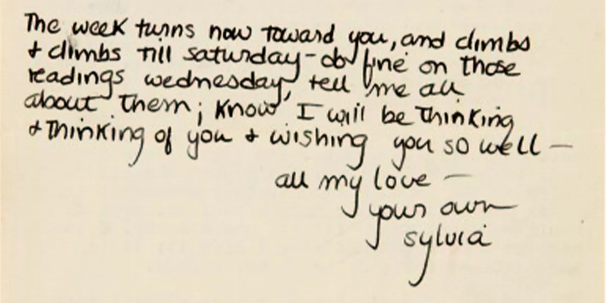 Sylvia Plath, Lettera dattiloscritta firmata, a Ted Hughes, 21 ottobre 1956. Foto © Sotheby's