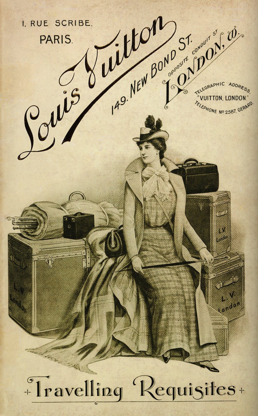 Cover di un catalogo Louis Vuitton' inglese del 1901. Foto © Apic / Getty Images