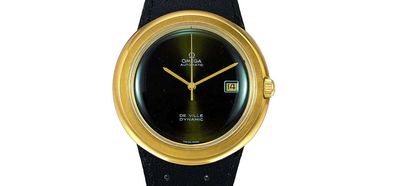 Omega DeVille Dynamic från 1974, kaliber 1012 och 41 mm. Foto: Barnebys prisbank