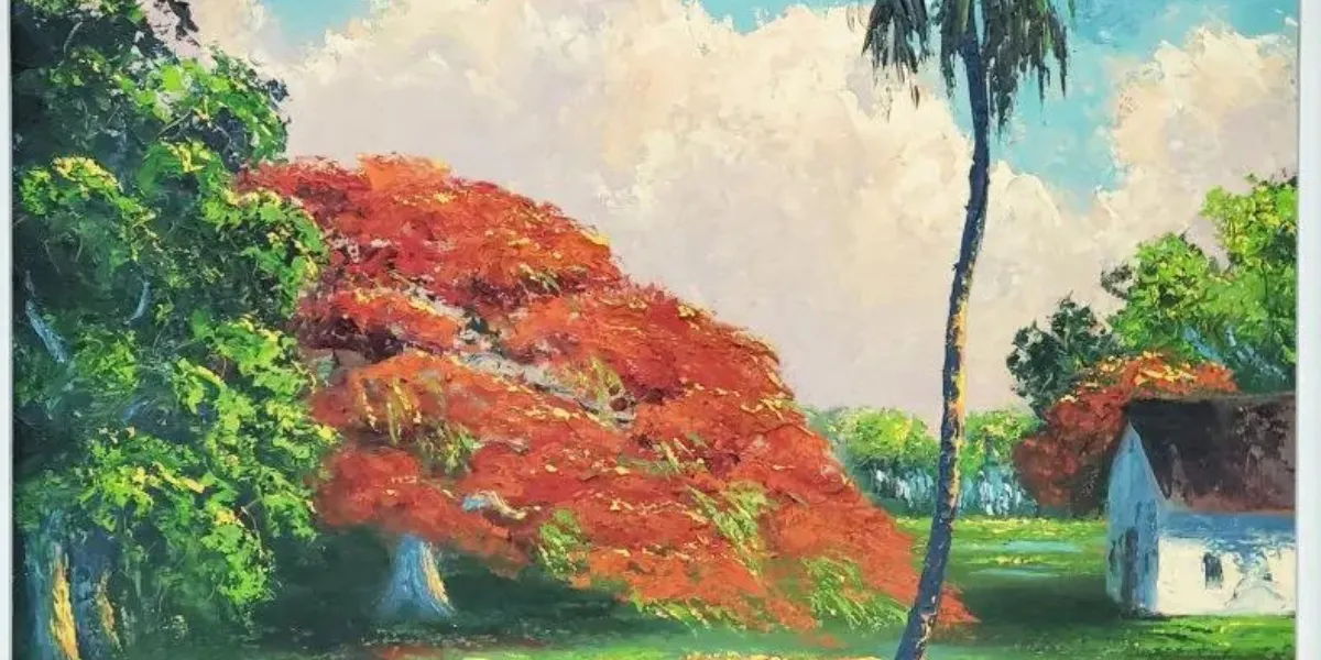 Harold Newton, House Poinciana Painting. Image © Hess Fine Auctions (detail)