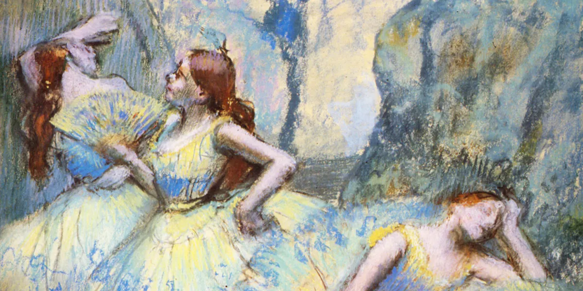 Edgar Degas, Danseuses dans les coulisses, 1900, pastel sur papier, image domaine public