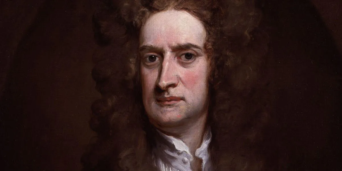 Godfrey Kneller, Portät von Isaac Newton, 1702, National Gallery London (Detail)