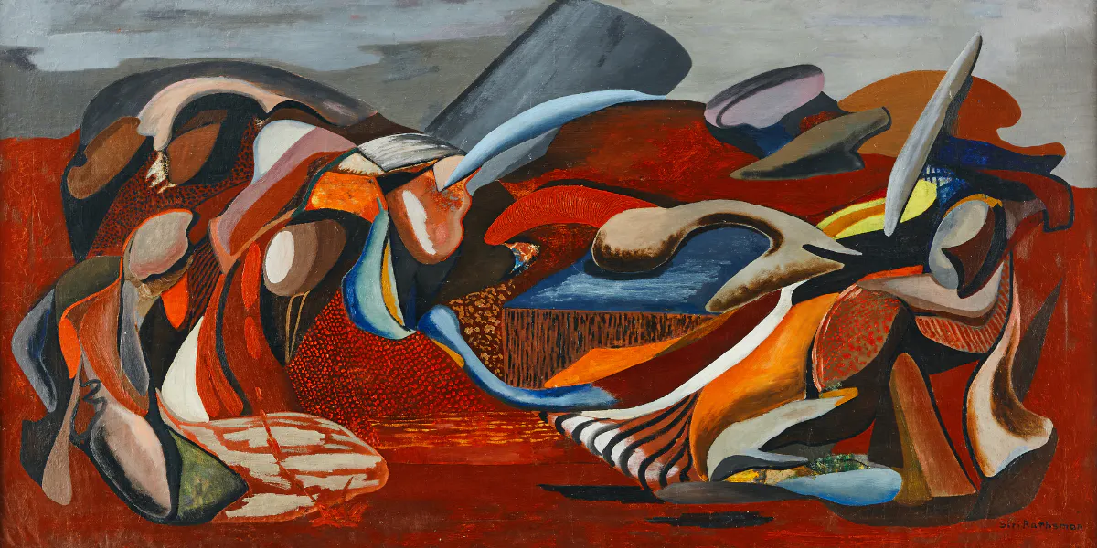 Siri Rathsman, Composition - Spanish Civil War. Photo © Uppsala Auktionskammare (detail)