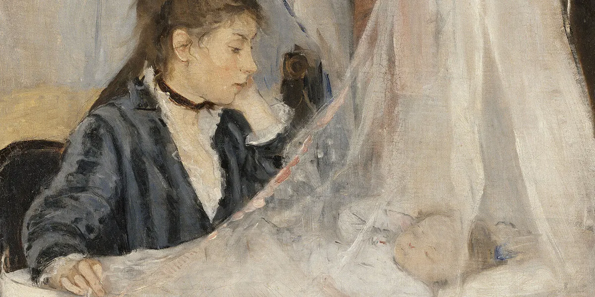 Berthe Morisot, Die Wiege, 1873, Musée d’Orsay, Paris. Foto gemeinfrei (Detail)