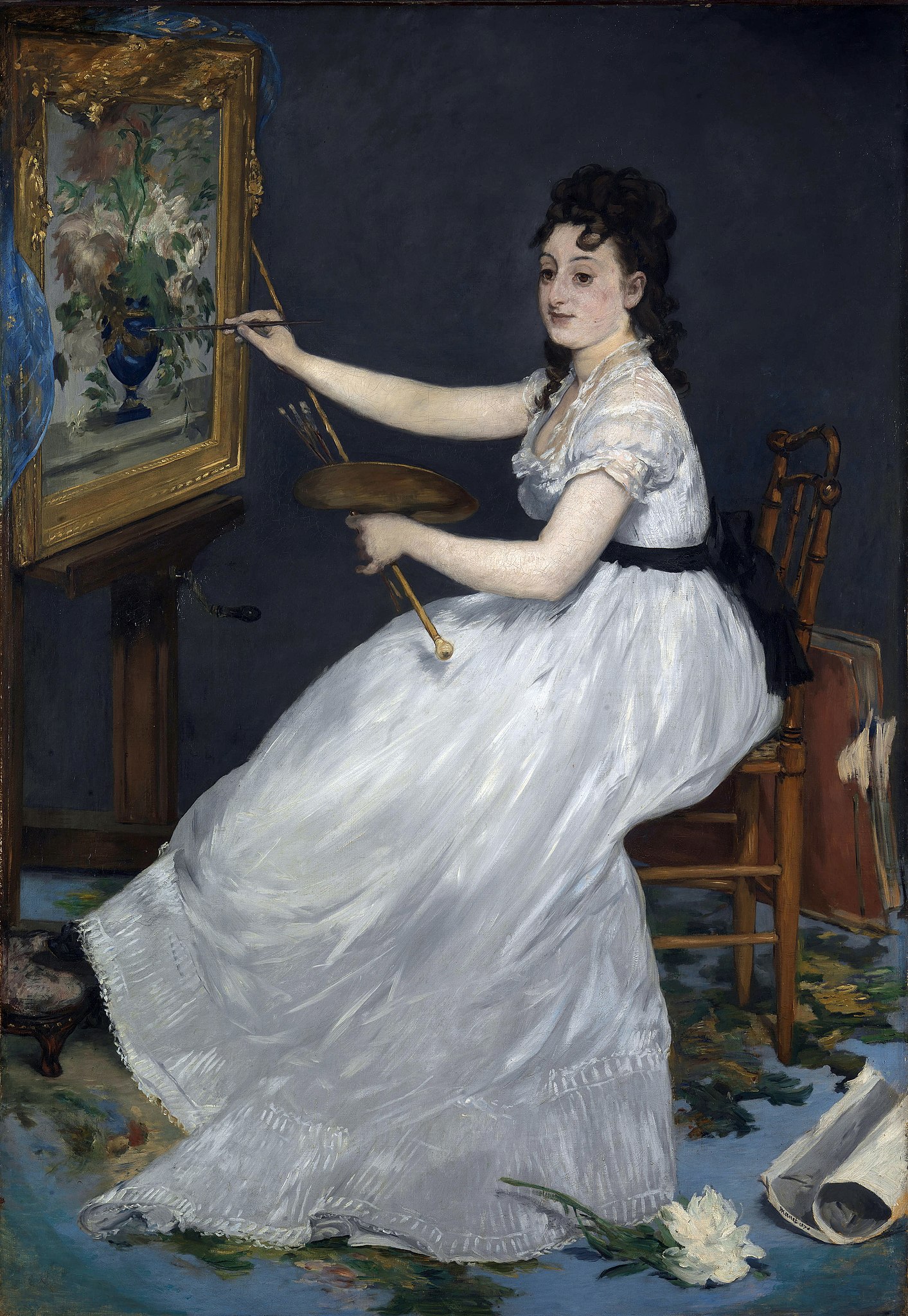 painting of lady in white dress File:Ferdinand Georg Waldmller (workshop) Lady in a white dress.jpg