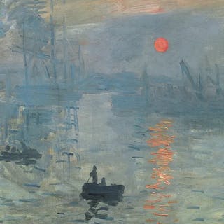 Claude Monet, Impression, rising sun, 1872, oil on canvas, Musée Marmottan Monet, Paris. This painting gave the movement its name, after Louis Leroy's article 'L'exposition des impressionnistes' satirically suggested that the painting was at most a sketch. Photo in the public domain
