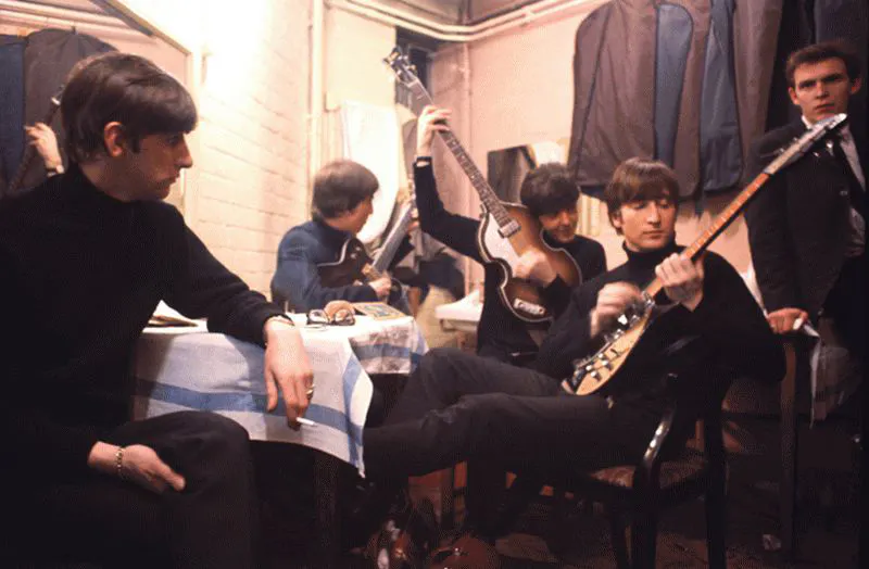 The Beatles Backstage at the Cavern, With Neil Aspinall, 1963, Shahrokh Hatami. © Shahrokh Hatami