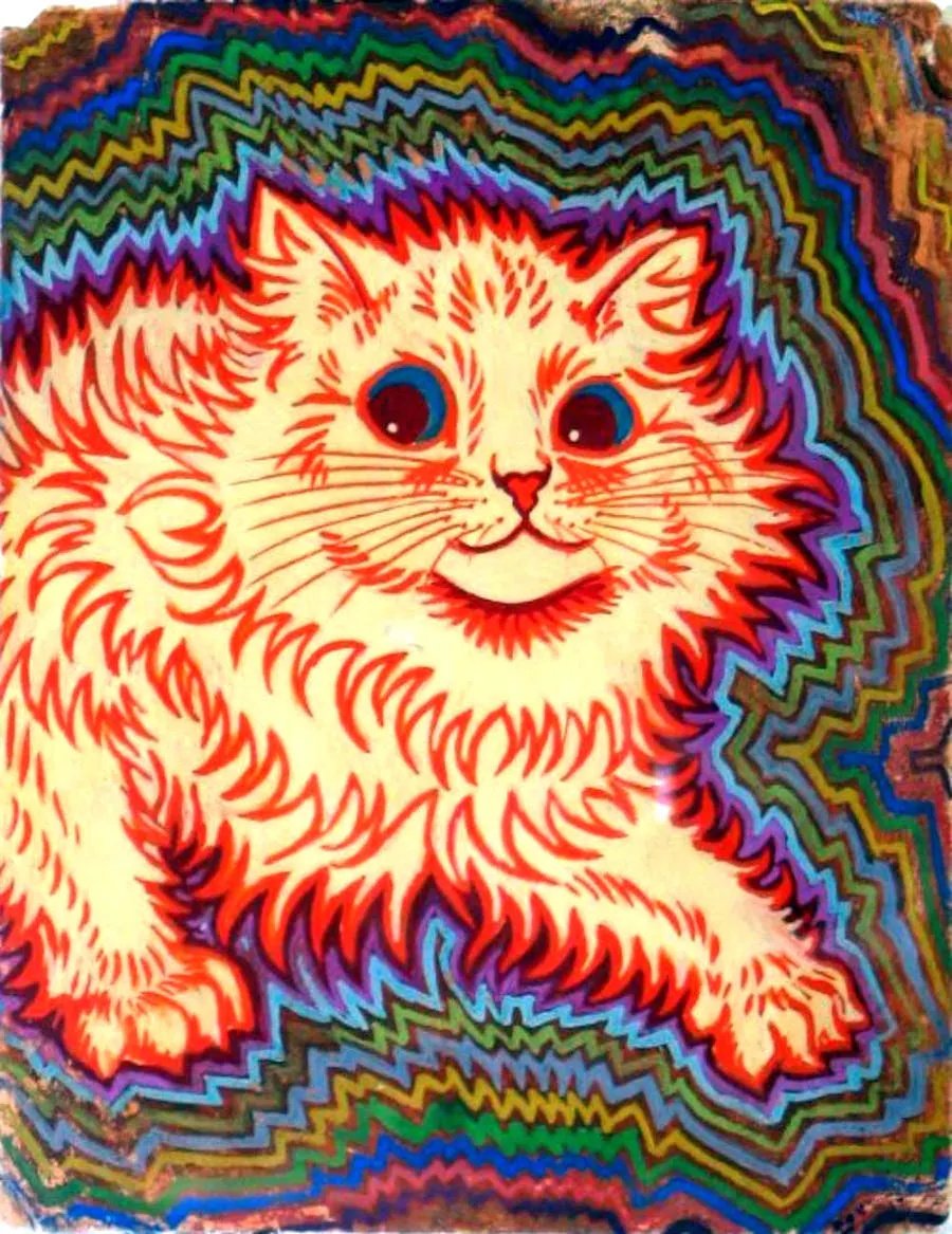 Tableau Chat Louis Wain – La Fête Du Célibataire – Toile Tendu Pret à Accrocher