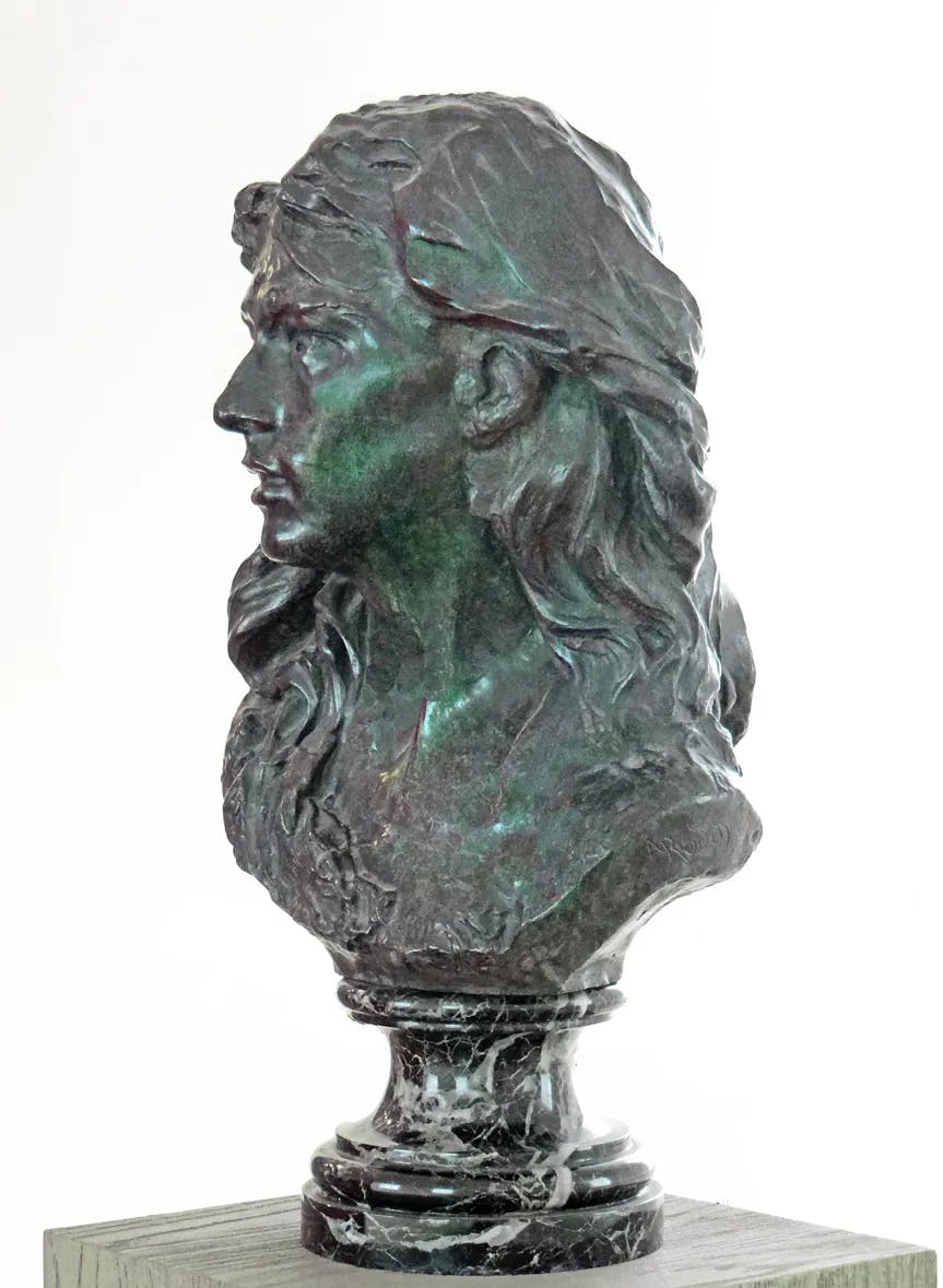 Rose Beuret en mignon by Auguste Rodin (1840-1917), 1870, bronze, Musée des beaux-arts. Photo by Jean-Pierre Dalbéra (license CC BY 2.0) via Wikimedia Commons