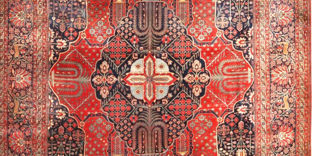 Tappeto antico persiano Mohtasham Kashan. 3,01 m X 2,31 m. Immagine © Nazmiyal Auctions (dettaglio)
