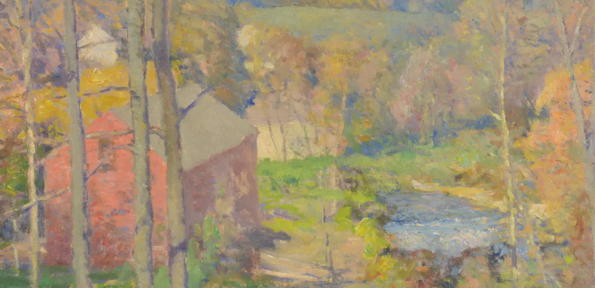 William Jurian Kaula, 'The Old Red Mill', detaljbild. Foto: Mebane Auction