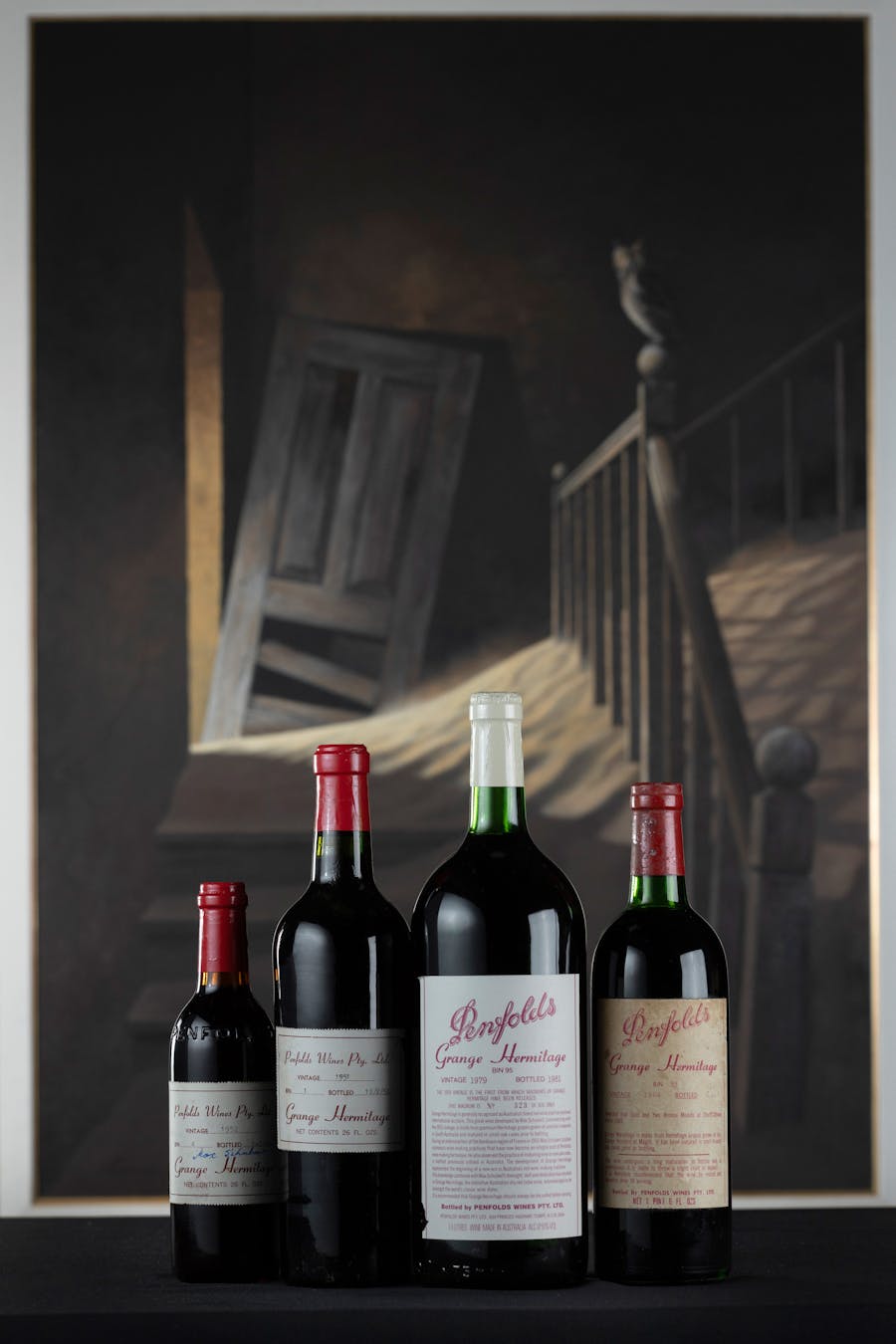 The Penfolds Grange 1951-2008 NFT. The collection includes 232 bottles from the maiden vintage 1951 through to 2008, with only a few vintages missing. It includes a 1952, signed by Max Schubert. Photo © Strauss & Co