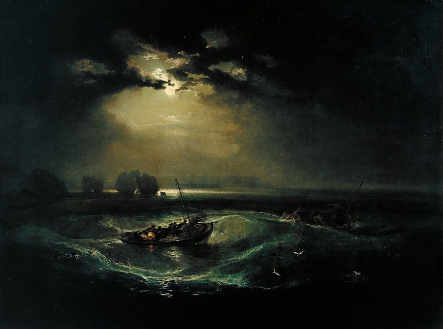 William Turner, Pescatori in mare, 1796, olio su tela, 91.4 x 122.2 cm, Londra, Tate Gallery. Immagine di dominio pubblico