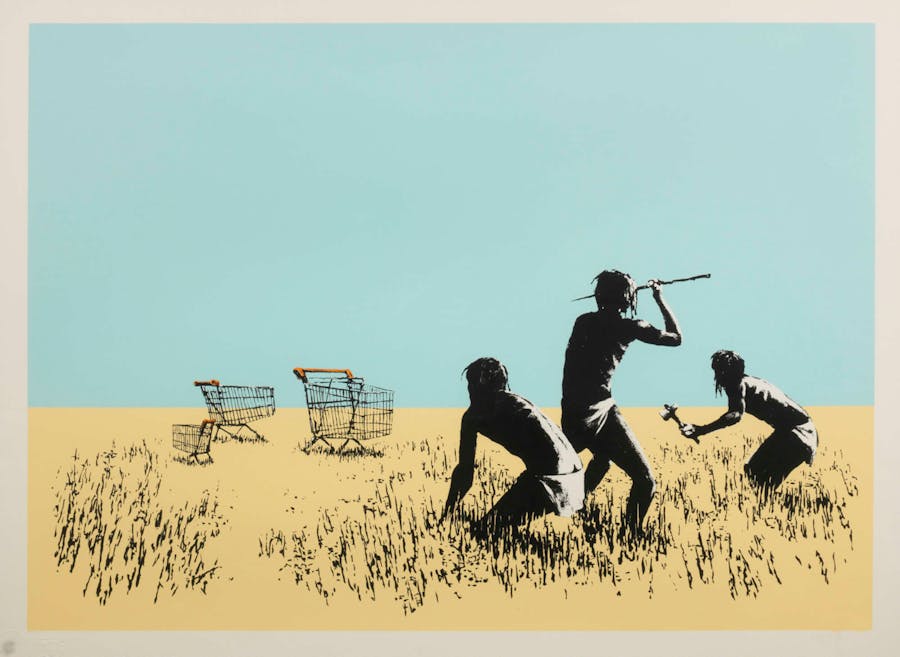 Banksy (1974-), ‘Trolleys’, 2007, screenprint in colour on paper, 56 x 76 cm. Image © Forum Auctions