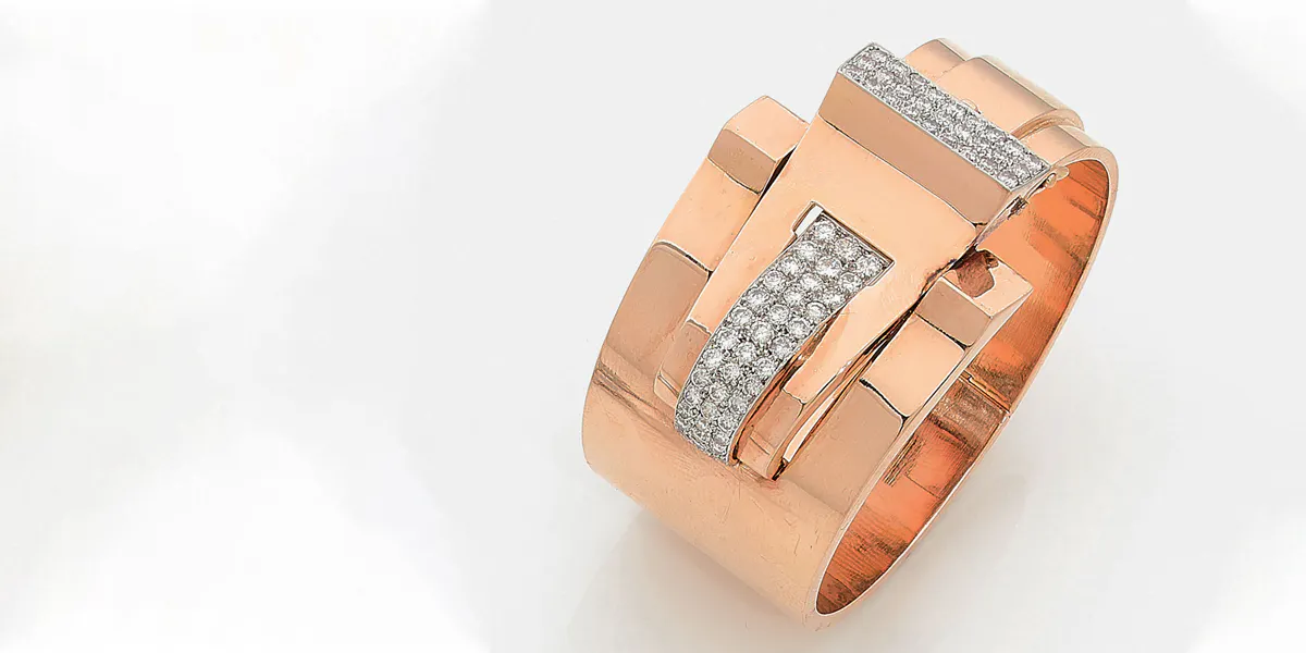 Important bracelet à rouleau, travail français, années 1940, image © Tajan