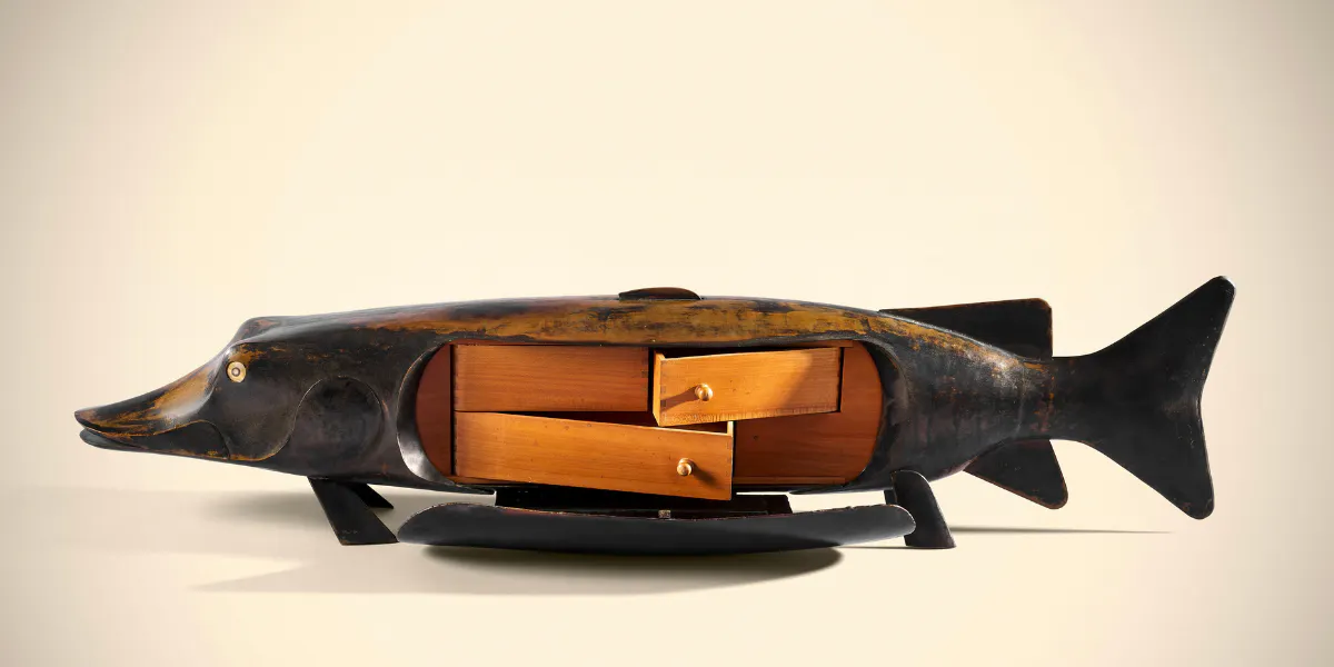 Tisch "Brochet" von François-Xavier Lalanne (ca. 1973). Foto mit freundlicher Genehmigung von Galerie Mathivet und PAD London (Detail)
