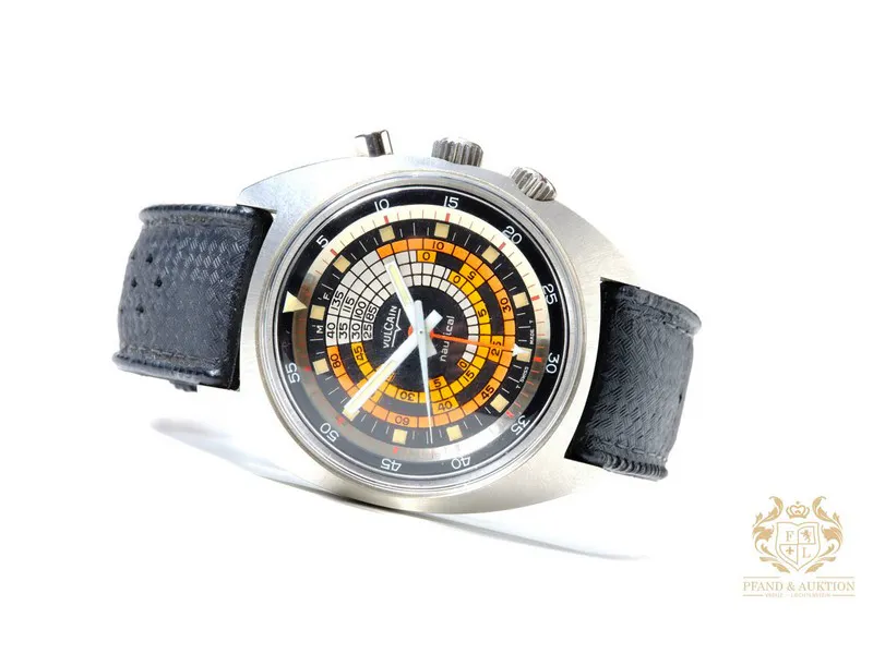 Reloj vintage VULCAIN Nautical Cricket en acero inoxidable (c. 1970)