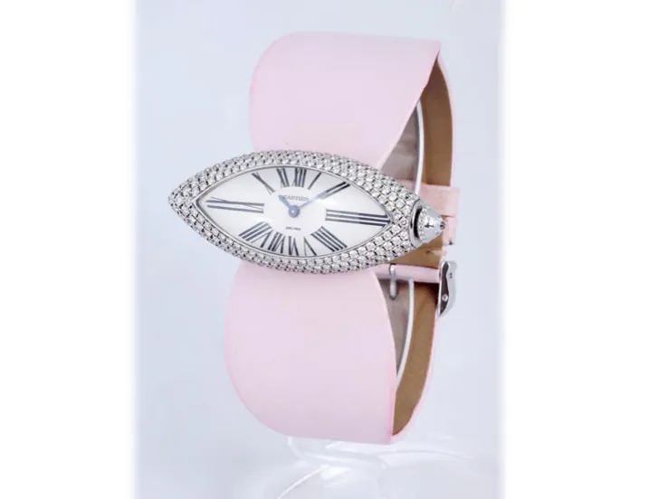 Reloj-joya CARTIER en oro blanco y diamantes