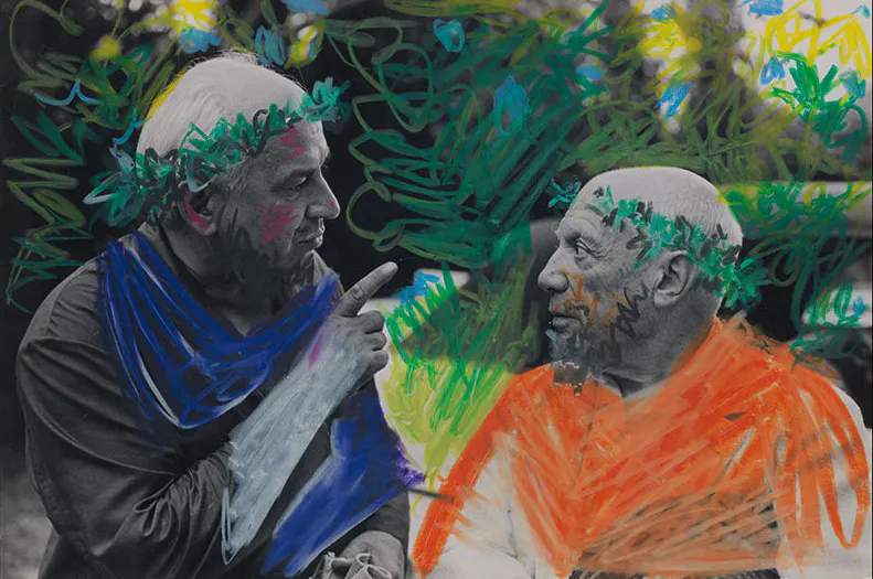 Pablo Picasso, Picasso et Jacques Couelle, 1960 Original photograph by David Douglas Duncan. Image via Sotheby's