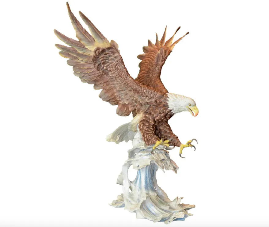 Boehm Porcelain "Sea To Shining Sea" American Bald Eagle, Bisque Porcelain Decorated, Premiere Size, 1991, Edition Of 100, Hallmark: 403-97.